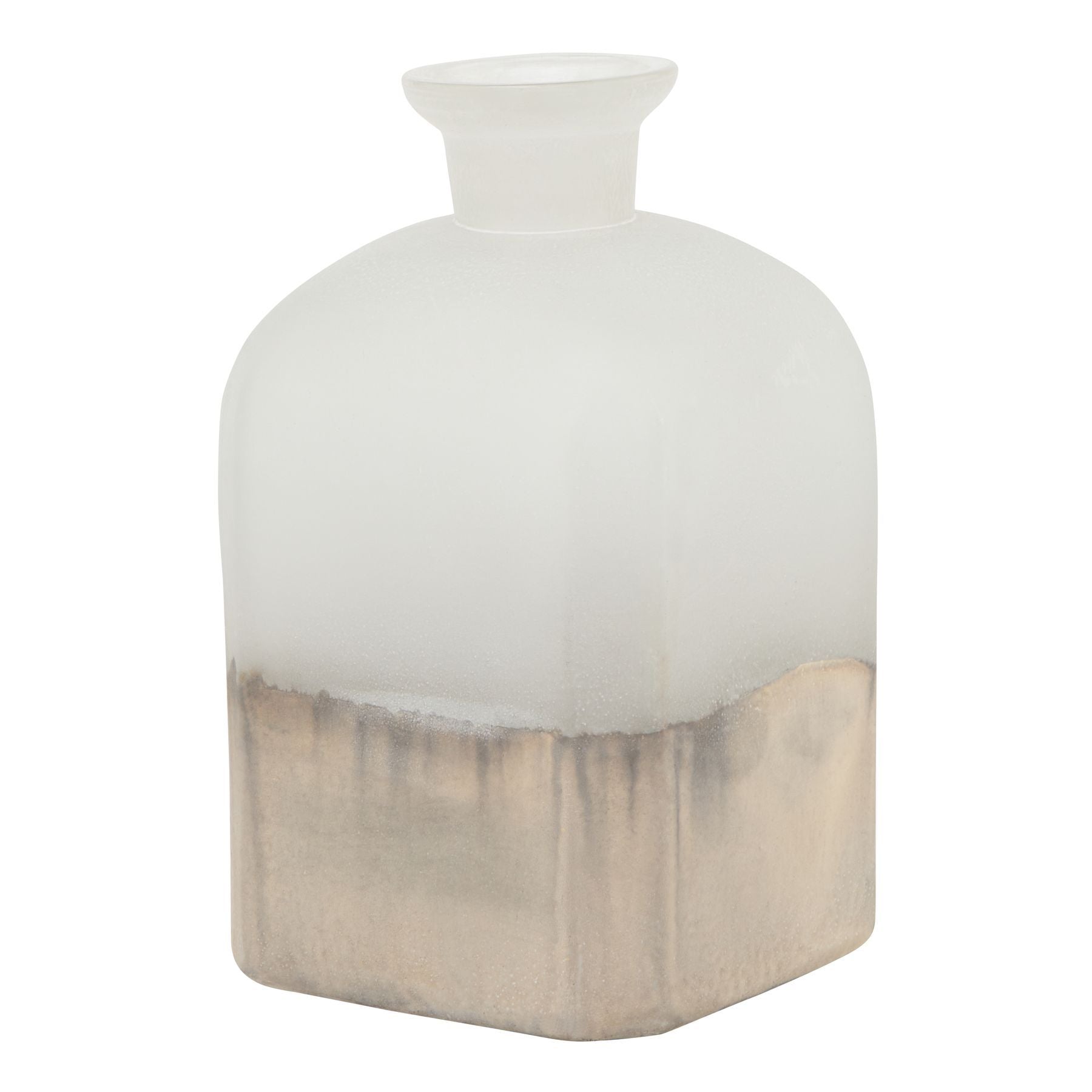 Burnished Dipped and Aged Brass Large Candle Holder Vase - Vases from the Quanta Home collection.