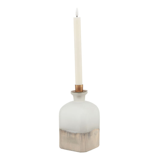 Burnished Dipped and Aged Brass Large Candle Holder Vase - Vases from the Quanta Home collection.