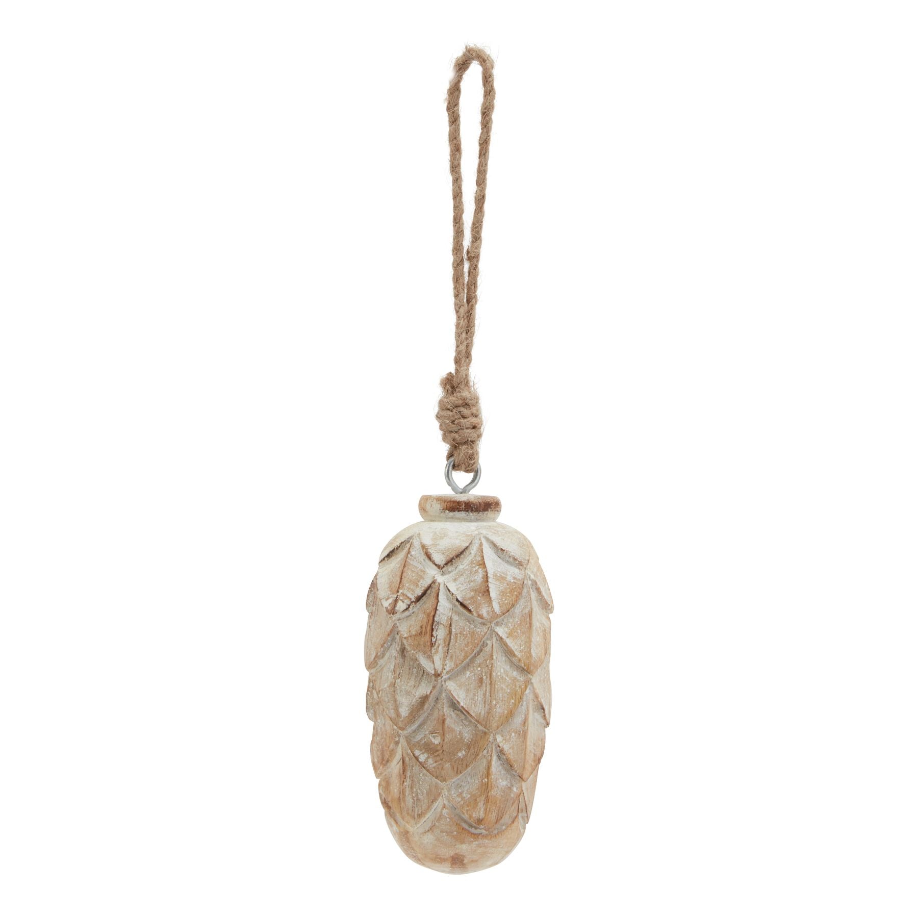 Antique White Wash Pine Cone Bauble - Christmas Baubles from the Quanta Home collection.