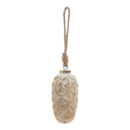 Antique White Wash Pine Cone Bauble - Christmas Baubles from the Quanta Home collection.