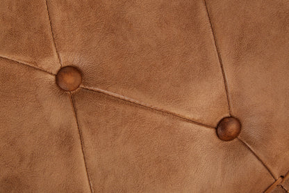 Dakota Light brown Leather And Iron Stool