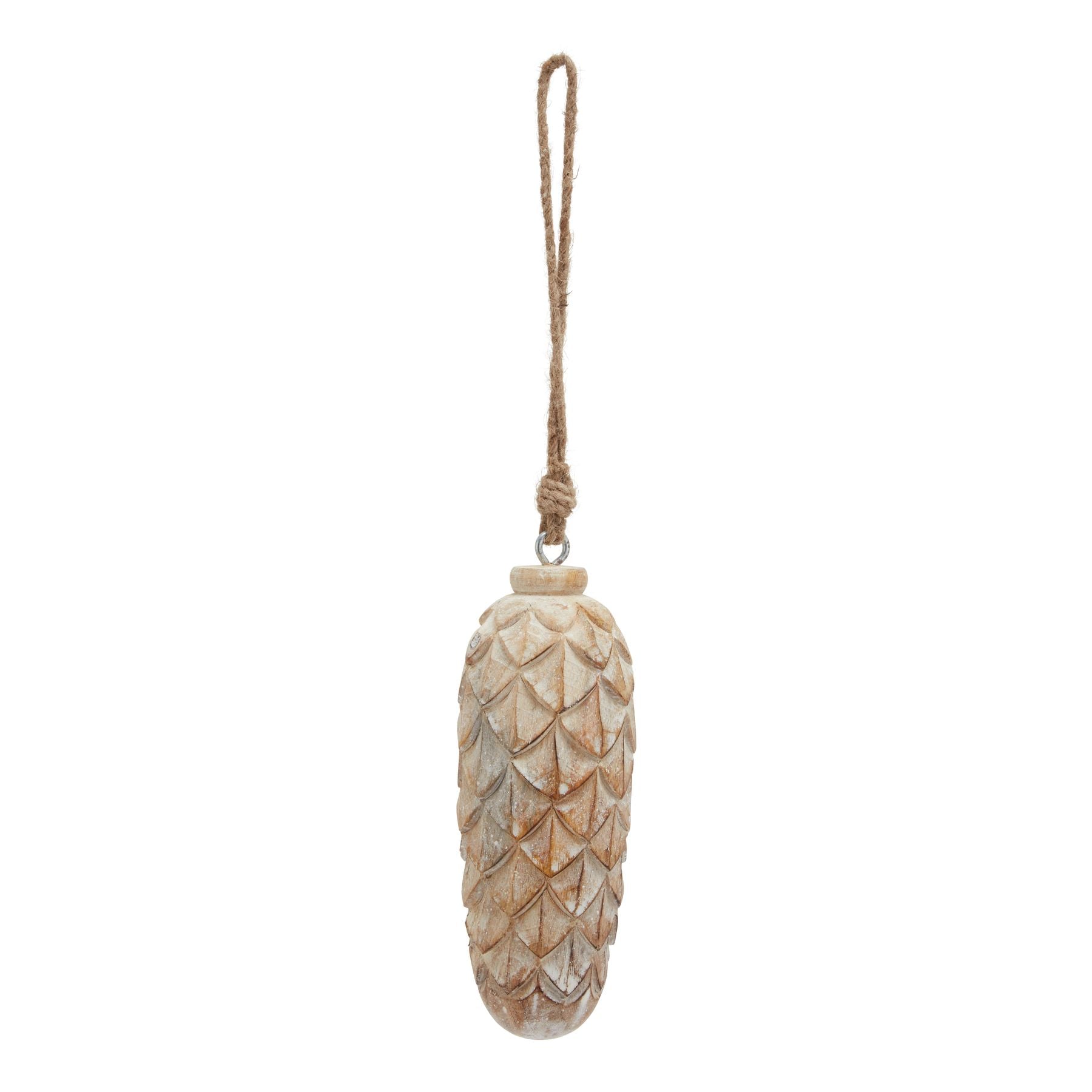 Antique White Wash Large Pine Cone Bauble - Christmas Baubles from the Quanta Home collection.
