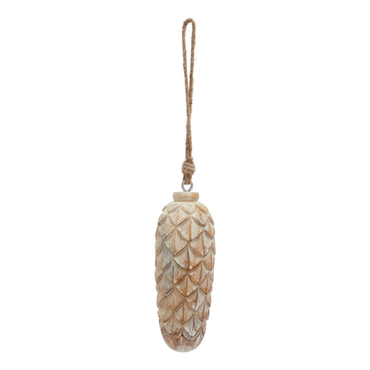 Antique White Wash Large Pine Cone Bauble - Christmas Baubles from the Quanta Home collection.