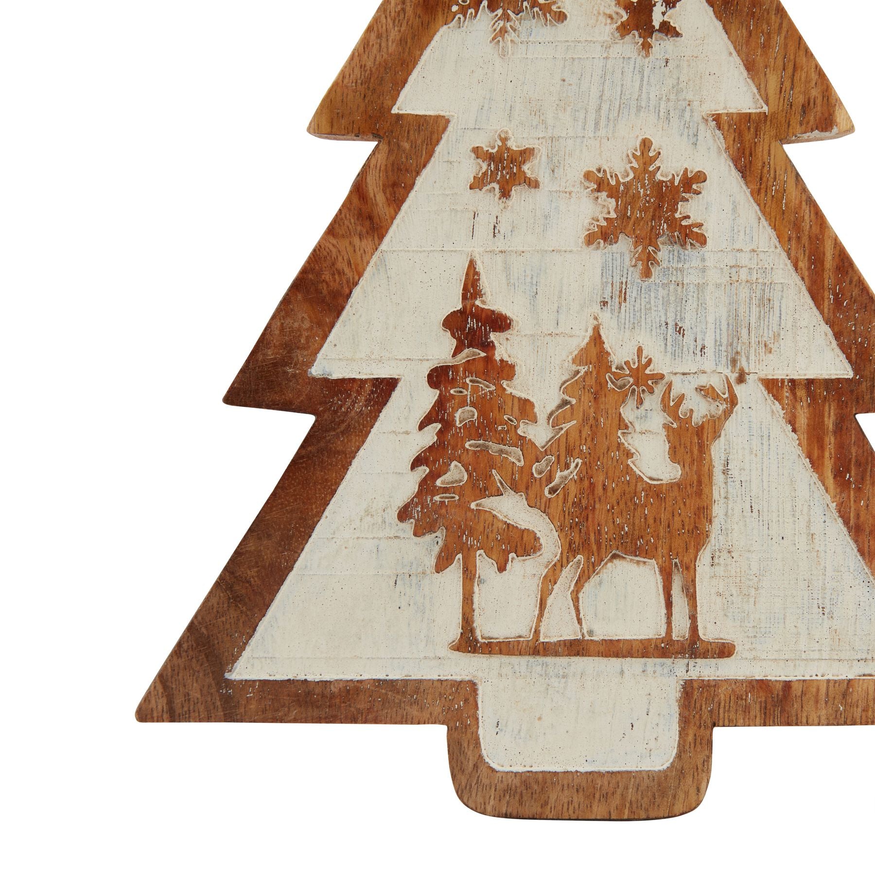 Natural Wooden Snow Scene Tree Decoration - Christmas Room Decorations from the Quanta Home collection.