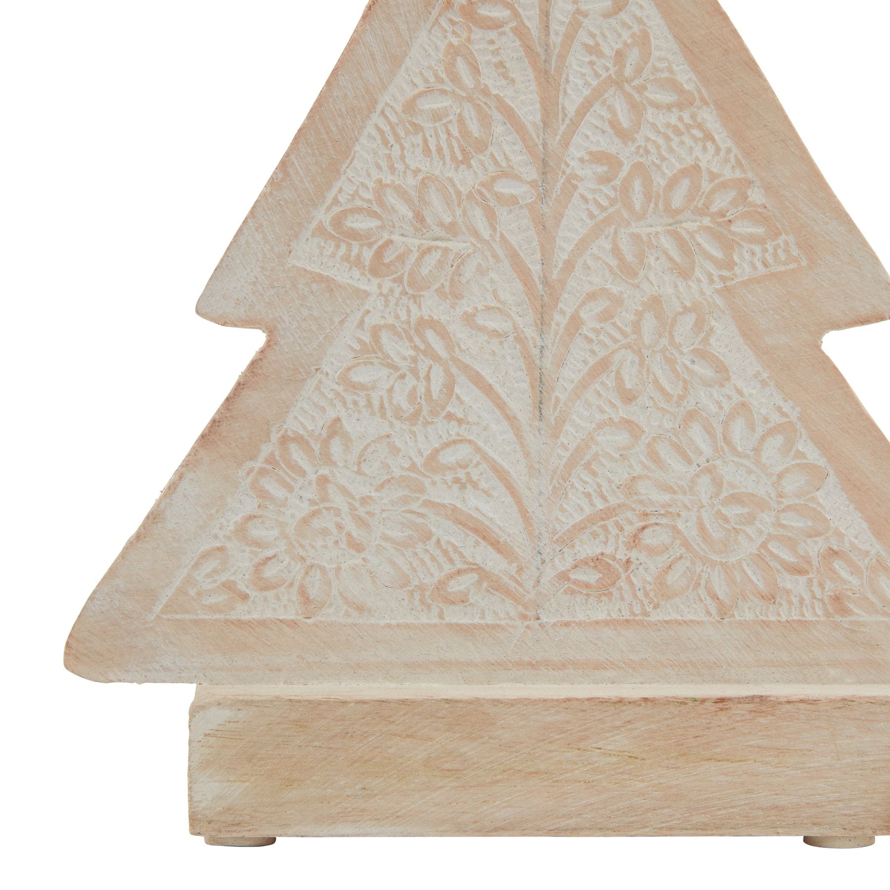 White Wash Collection Wooden Patterned Decorative Tree - Christmas Room Decorations from the Quanta Home collection.