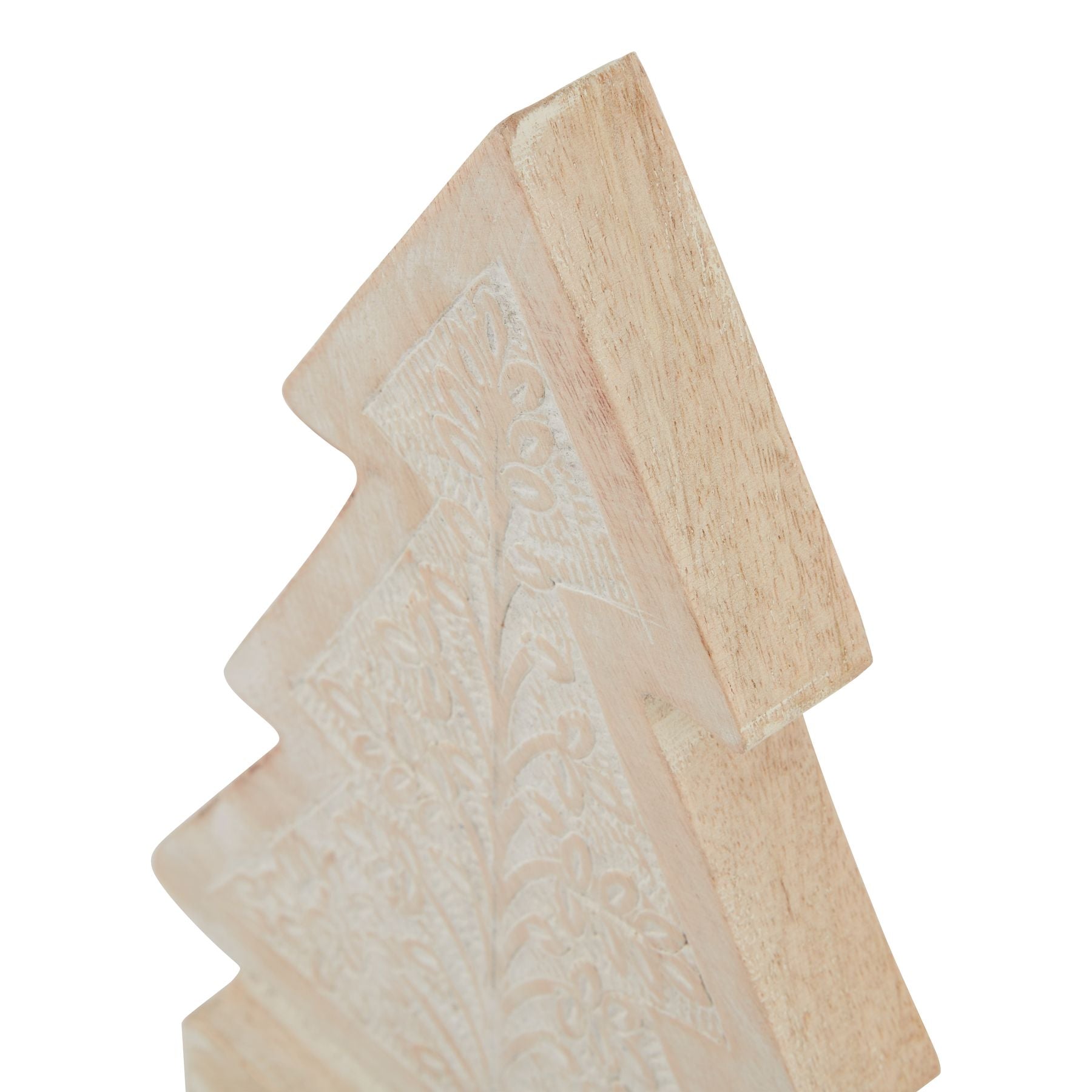White Wash Collection Wooden Patterned Decorative Tree - Christmas Room Decorations from the Quanta Home collection.