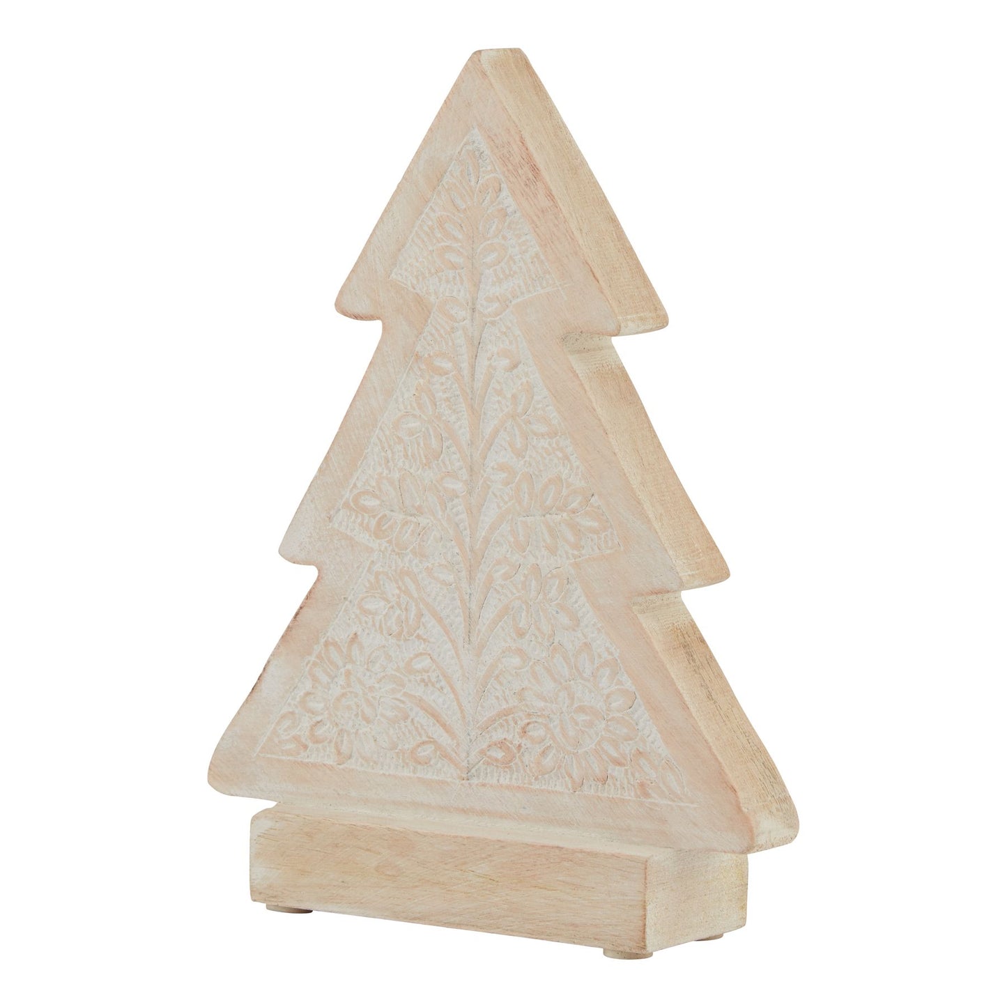 White Wash Collection Wooden Patterned Decorative Tree - Christmas Room Decorations from the Quanta Home collection.