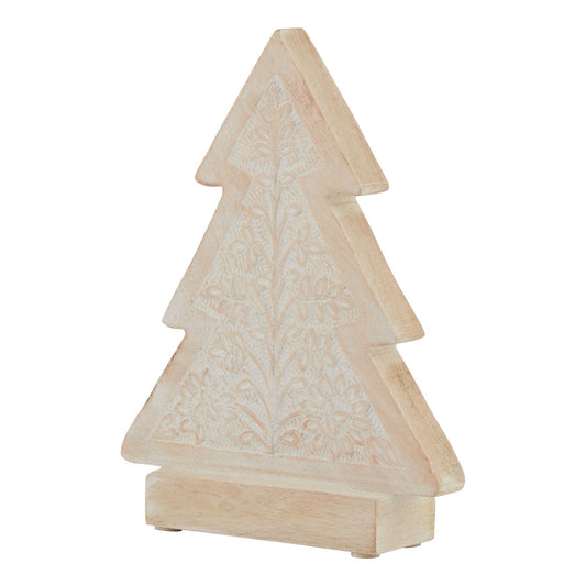 White Wash Collection Wooden Patterned Decorative Tree - Christmas Room Decorations from the Quanta Home collection.