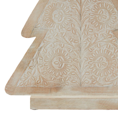 White Wash Collection Wooden Large Patterned Decorative Tree - Christmas Room Decorations from the Quanta Home collection.