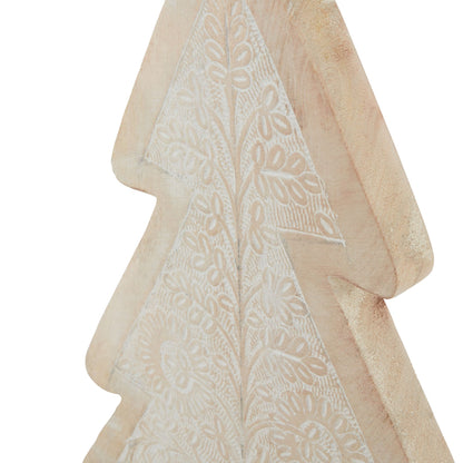 White Wash Collection Wooden Large Patterned Decorative Tree - Christmas Room Decorations from the Quanta Home collection.