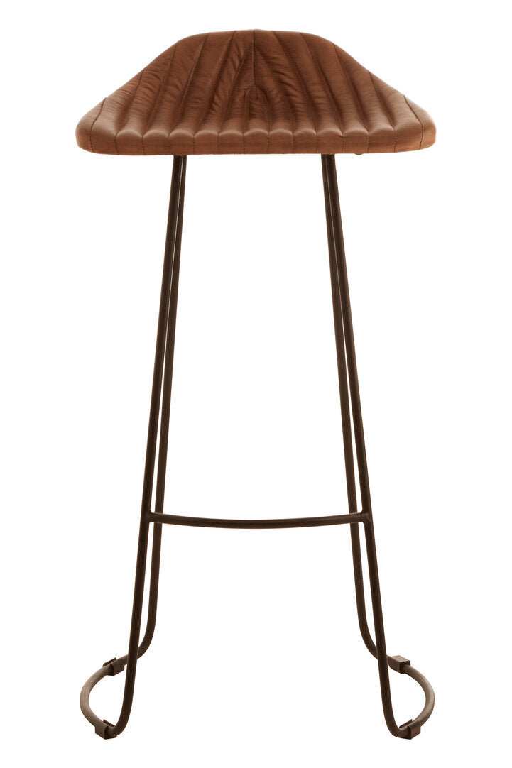 Dakota Brown Leather Bar Stool