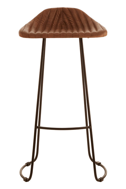 Dakota Brown Leather Bar Stool