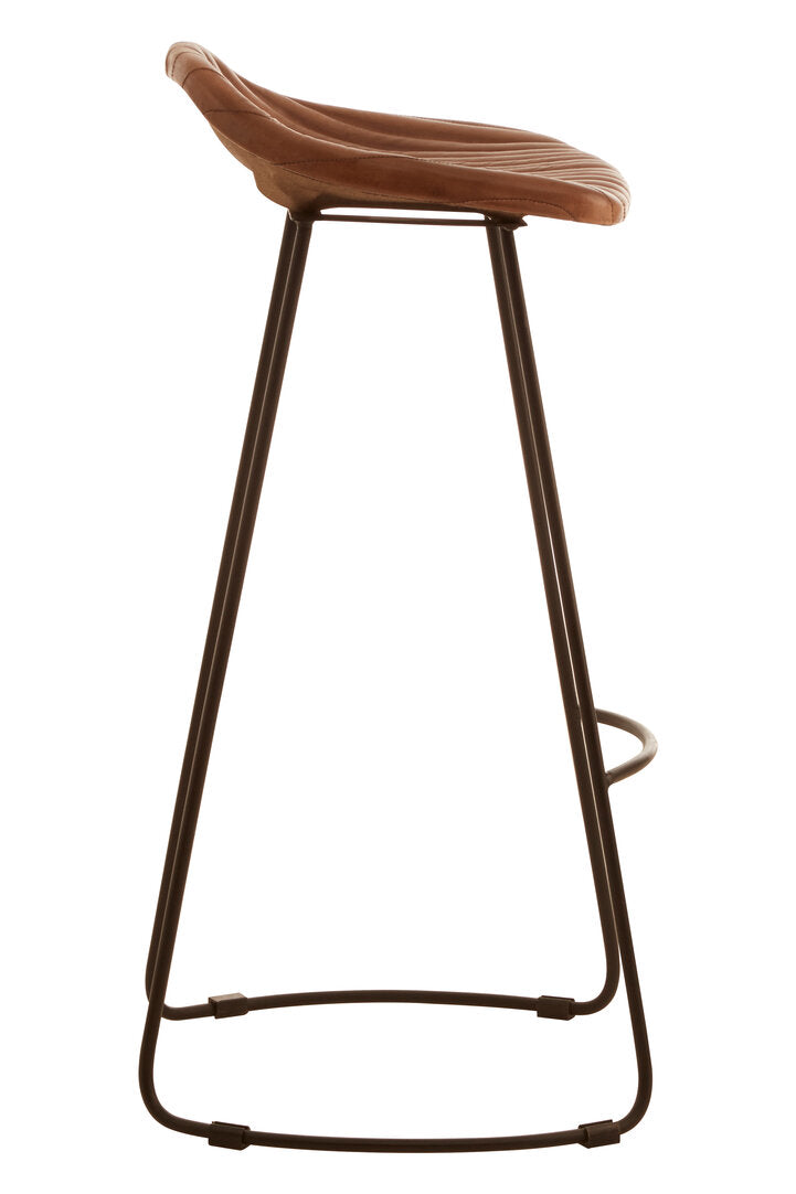 Dakota Brown Leather Bar Stool