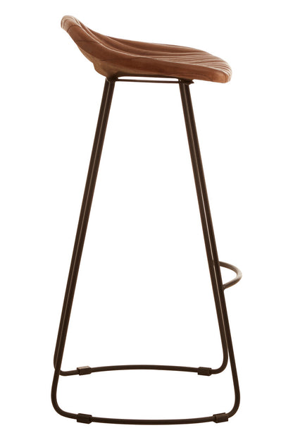 Dakota Brown Leather Bar Stool