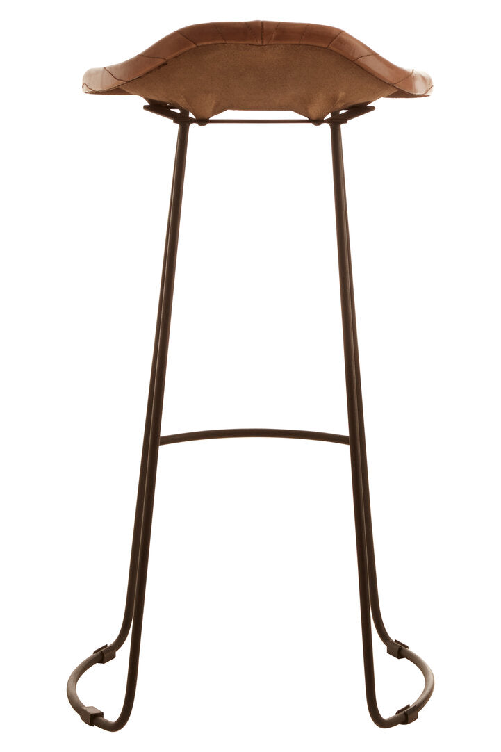 Dakota Brown Leather Bar Stool