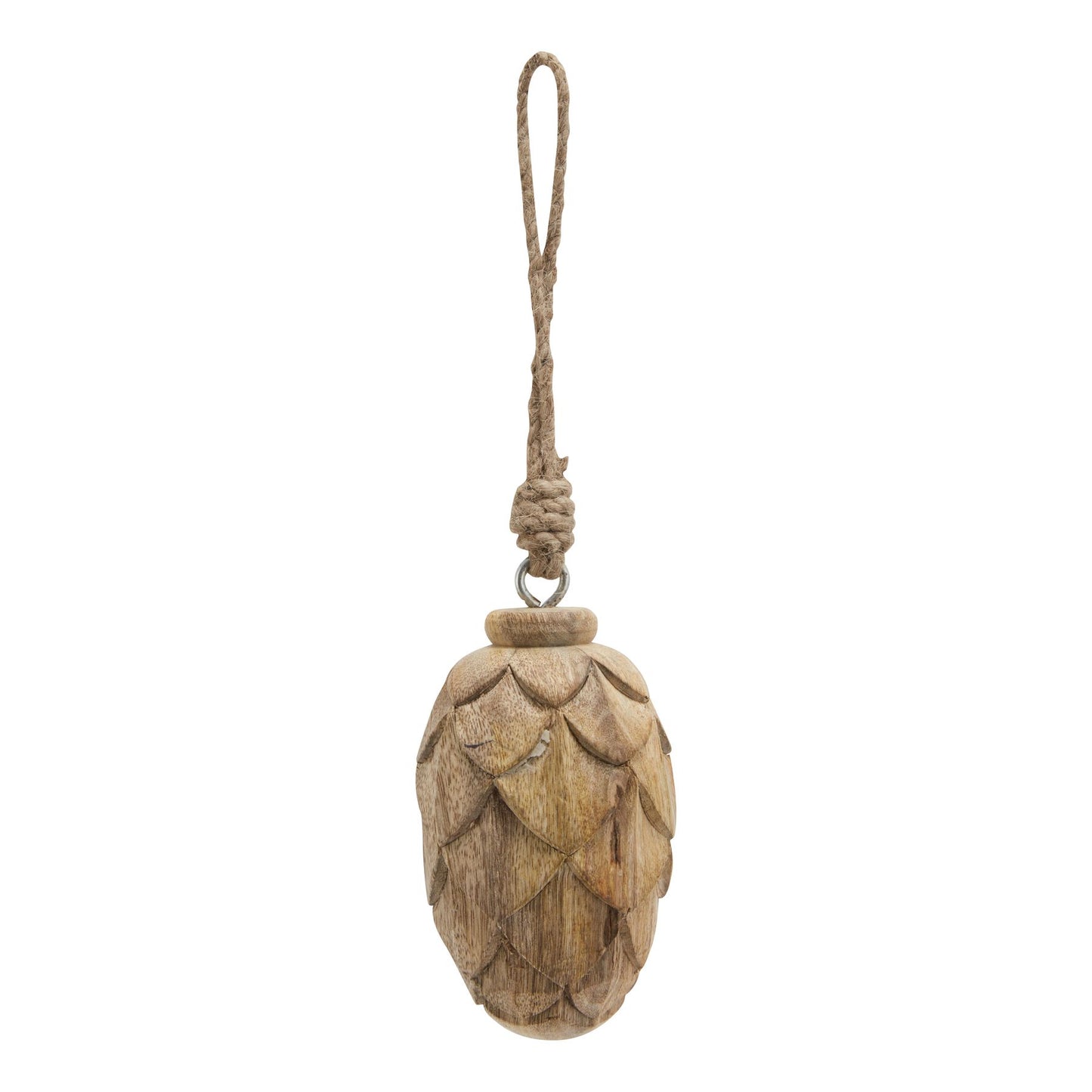 Natural Small Wooden Pine Cone Bauble - Christmas Baubles from the Quanta Home collection.