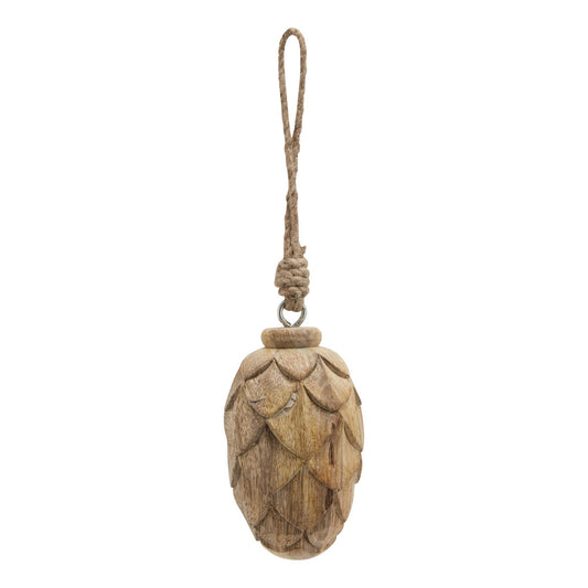 Natural Small Wooden Pine Cone Bauble - Christmas Baubles from the Quanta Home collection.