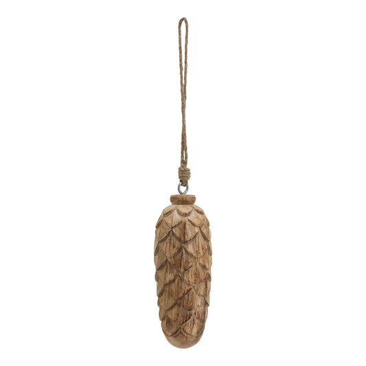 Natural Large Wooden Pine Cone Bauble - Christmas Baubles from the Quanta Home collection.