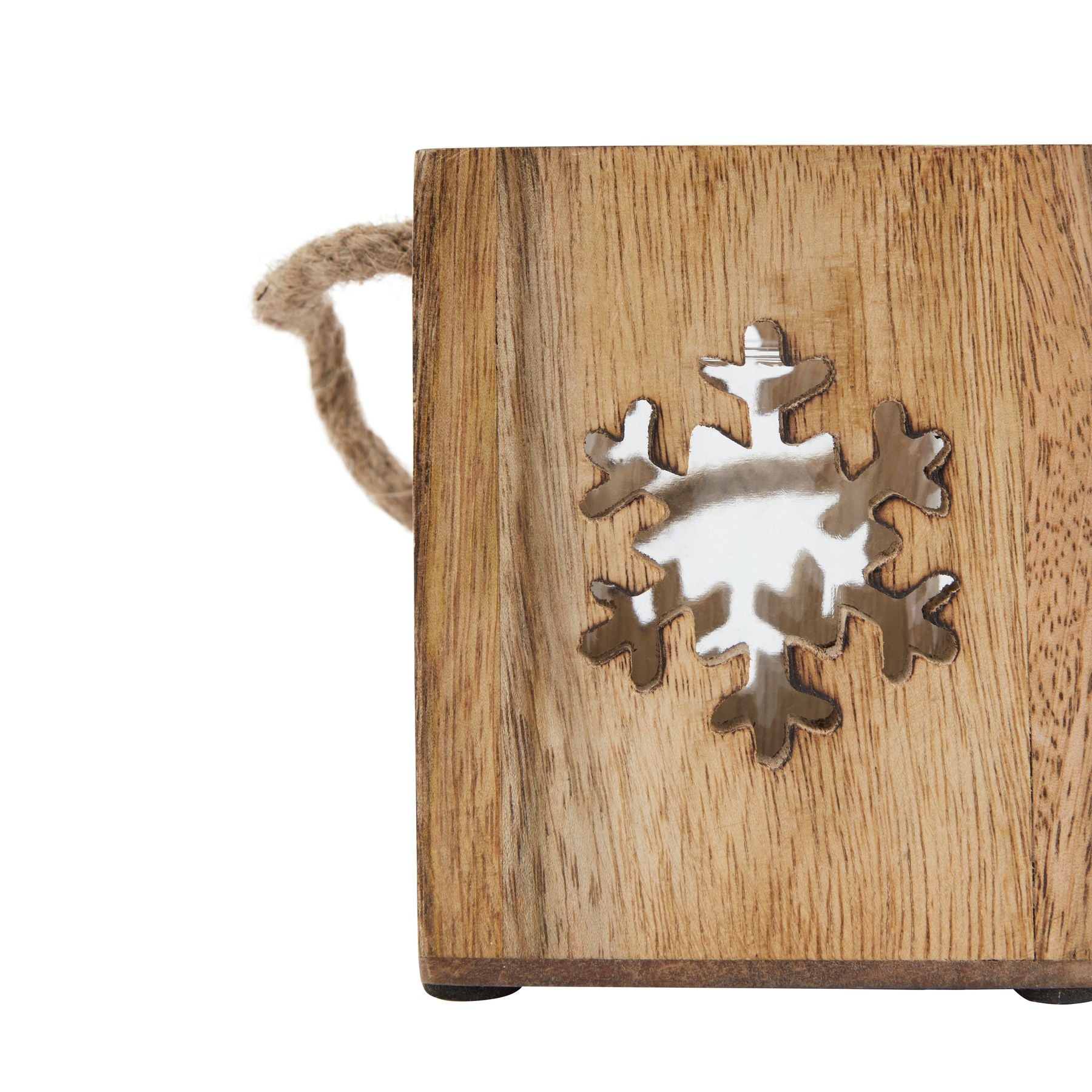 Natural Wooden Small Snowflake Tealight Candle Holder - Christmas Candles & Candle Accessories from the Quanta Home collection.