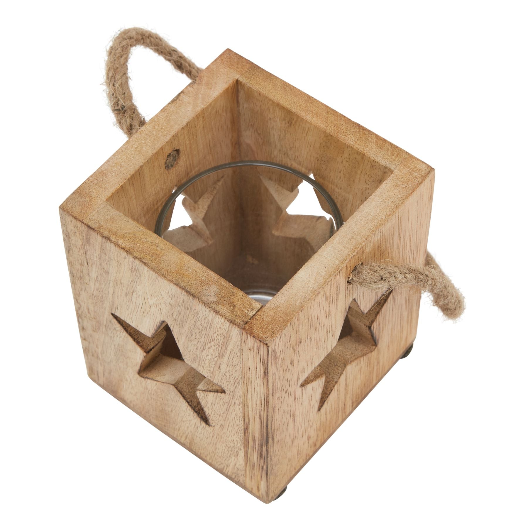 Natural Wooden Small Star Tealight Candle Holder - Christmas Candles & Candle Accessories from the Quanta Home collection.