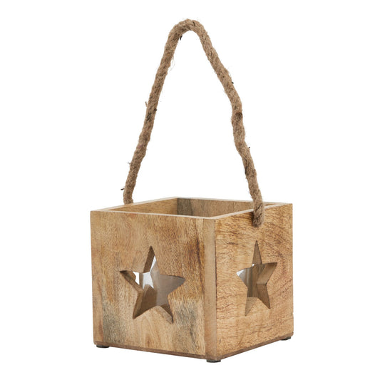 Natural Wooden Star Tealight Candle Holder - Christmas Candles & Candle Accessories from the Quanta Home collection.