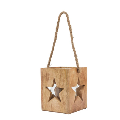 Natural Wooden Large Star Tealight Candle Holder - Christmas Candles & Candle Accessories from the Quanta Home collection.