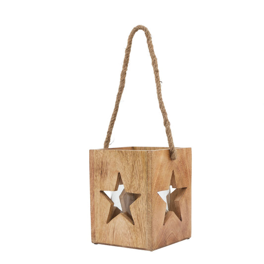 Natural Wooden Large Star Tealight Candle Holder - Christmas Candles & Candle Accessories from the Quanta Home collection.