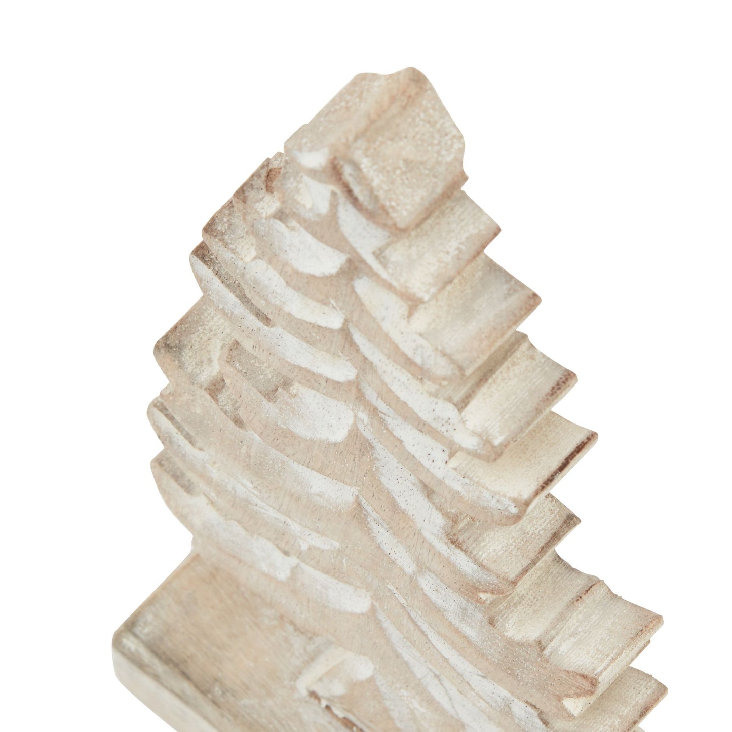White Wash Collection Wooden Tiered Tree Decoration - Christmas Room Decorations from the Quanta Home collection.