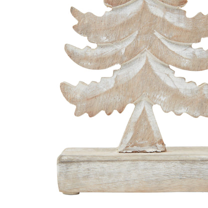White Wash Collection Wooden Tiered Tree Decoration - Christmas Room Decorations from the Quanta Home collection.