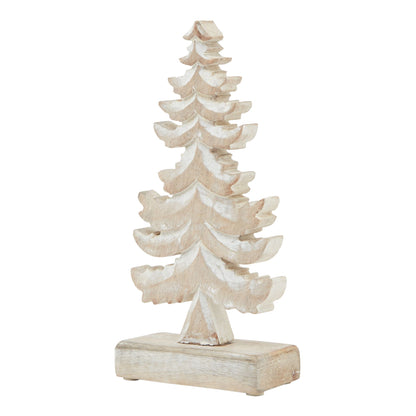 White Wash Collection Wooden Tiered Tree Decoration - Christmas Room Decorations from the Quanta Home collection.