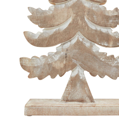 White Wash Collection Wooden Large Tiered Tree Decoration - Christmas Room Decorations from the Quanta Home collection.