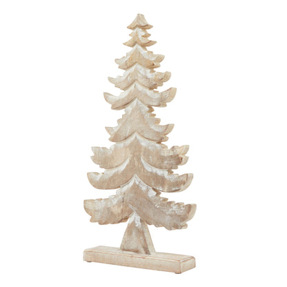 White Wash Collection Wooden Large Tiered Tree Decoration - Christmas Room Decorations from the Quanta Home collection.