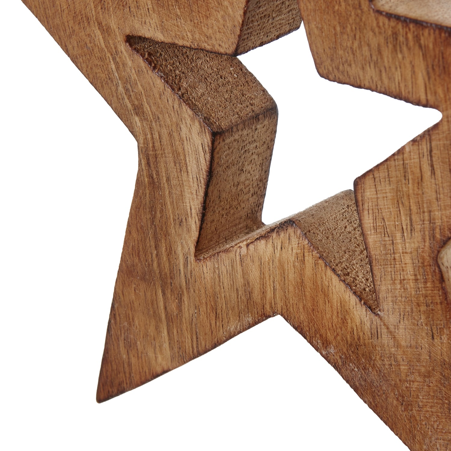 White Wash Collection Wooden Hanging Star Decoration - Christmas Baubles from the Quanta Home collection.
