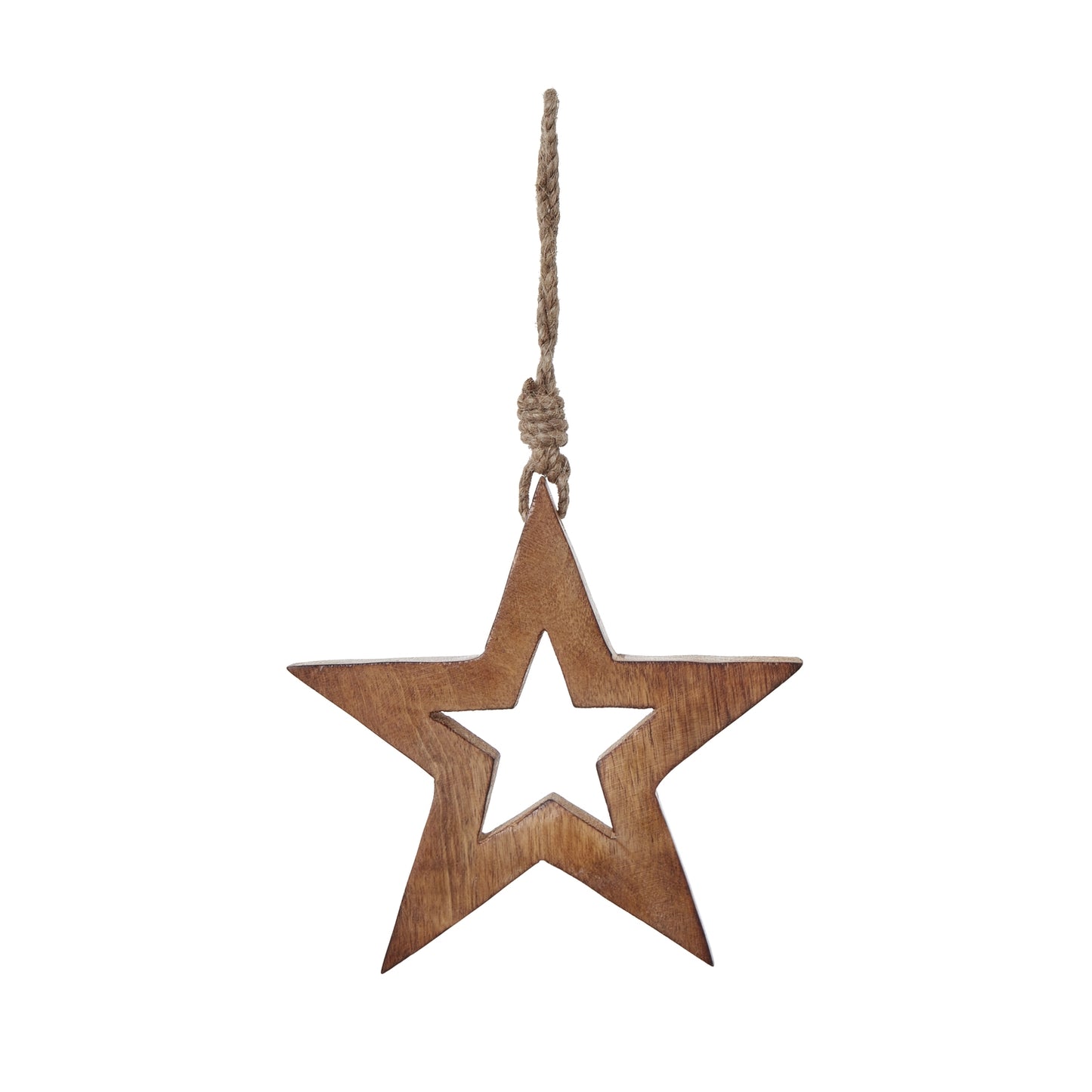 White Wash Collection Wooden Hanging Star Decoration - Christmas Baubles from the Quanta Home collection.
