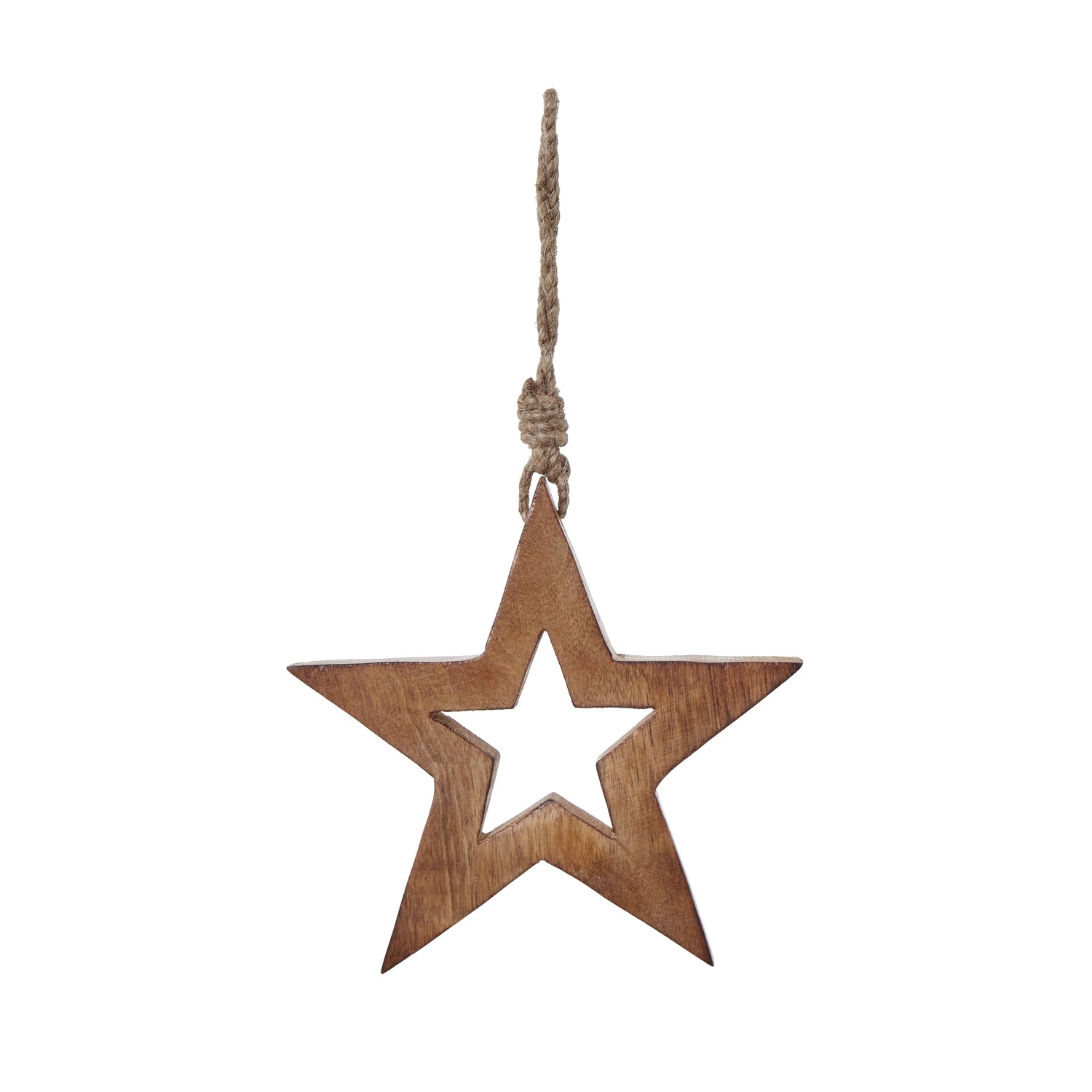 White Wash Collection Wooden Hanging Star Decoration - Christmas Baubles from the Quanta Home collection.