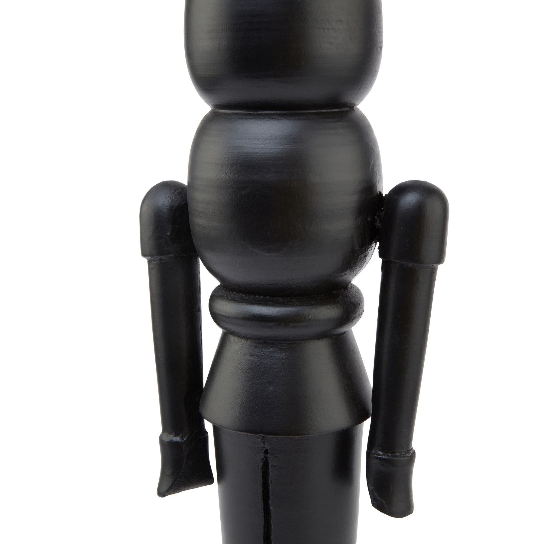 Minimalist Black Wooden Large Nutcracker Decoration - Christmas Room Decorations from the Quanta Home collection.