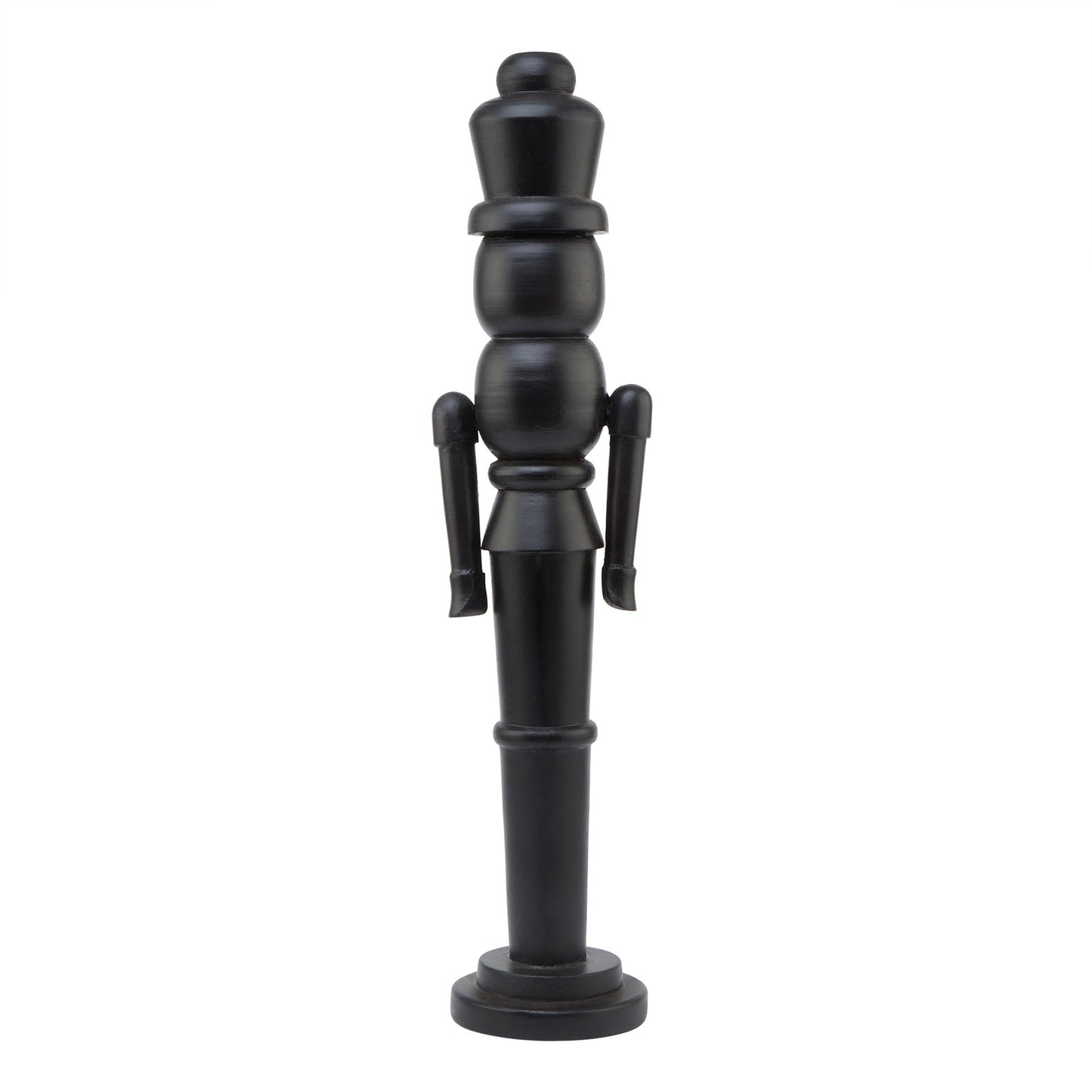 Minimalist Black Wooden Large Nutcracker Decoration - Christmas Room Decorations from the Quanta Home collection.