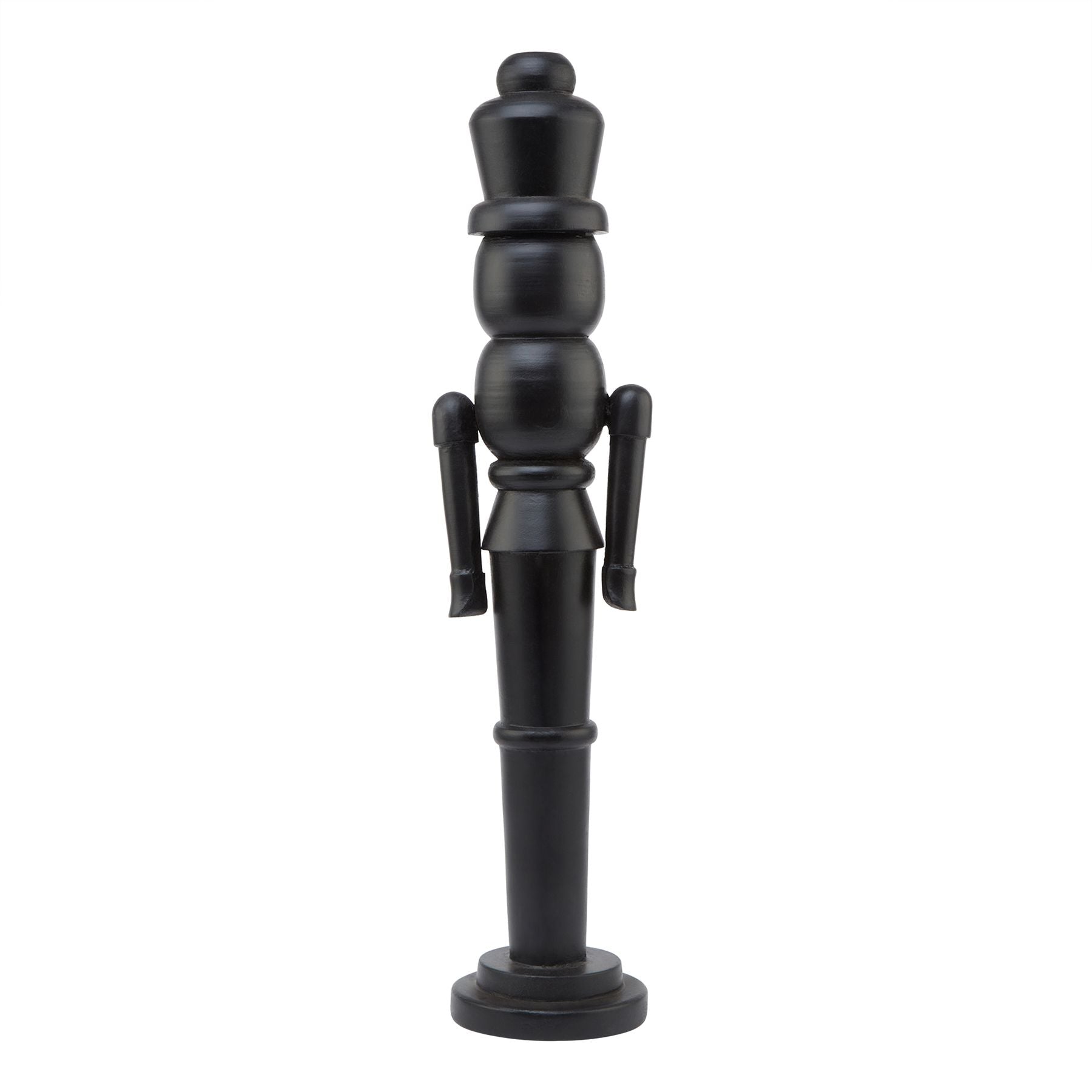 Minimalist Black Wooden Large Nutcracker Decoration - Christmas Room Decorations from the Quanta Home collection.
