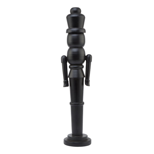 Minimalist Black Wooden Large Nutcracker Decoration - Christmas Room Decorations from the Quanta Home collection.