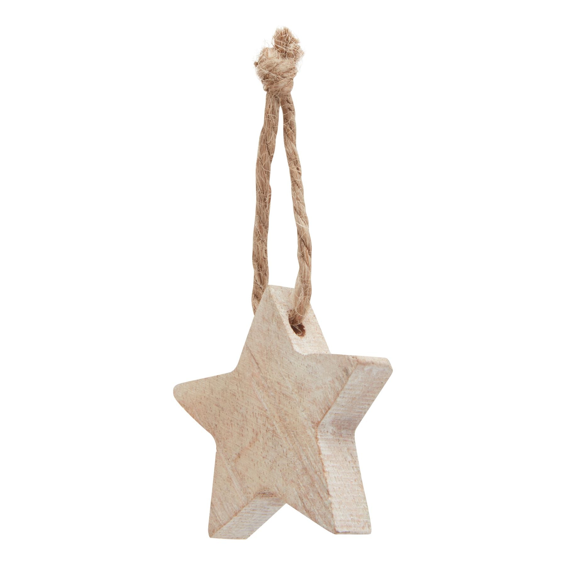 Pack Of 90 Wooden Star Hanging Decorations - Christmas Baubles from the Quanta Home collection.