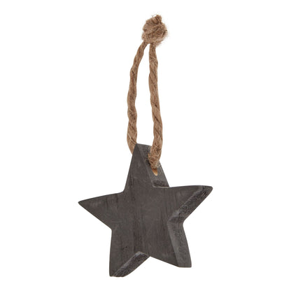 Pack Of 90 Wooden Star Hanging Decorations - Christmas Baubles from the Quanta Home collection.