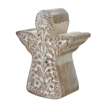 White Wash Collection Patterned Angel Decoration - Christmas Room Decorations from the Quanta Home collection.