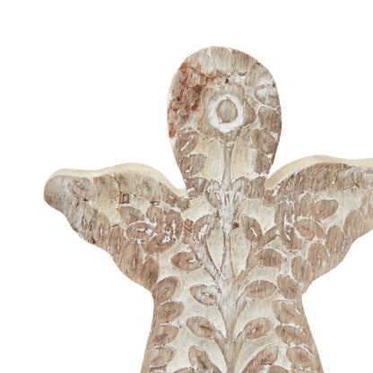 White Wash Collection Patterned Large Angel Decoration - Christmas Room Decorations from the Quanta Home collection.