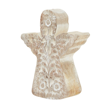 White Wash Collection Patterned Large Angel Decoration - Christmas Room Decorations from the Quanta Home collection.