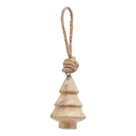 Natural Hand Turned Wooden Tree Bauble - Christmas Baubles from the Quanta Home collection.