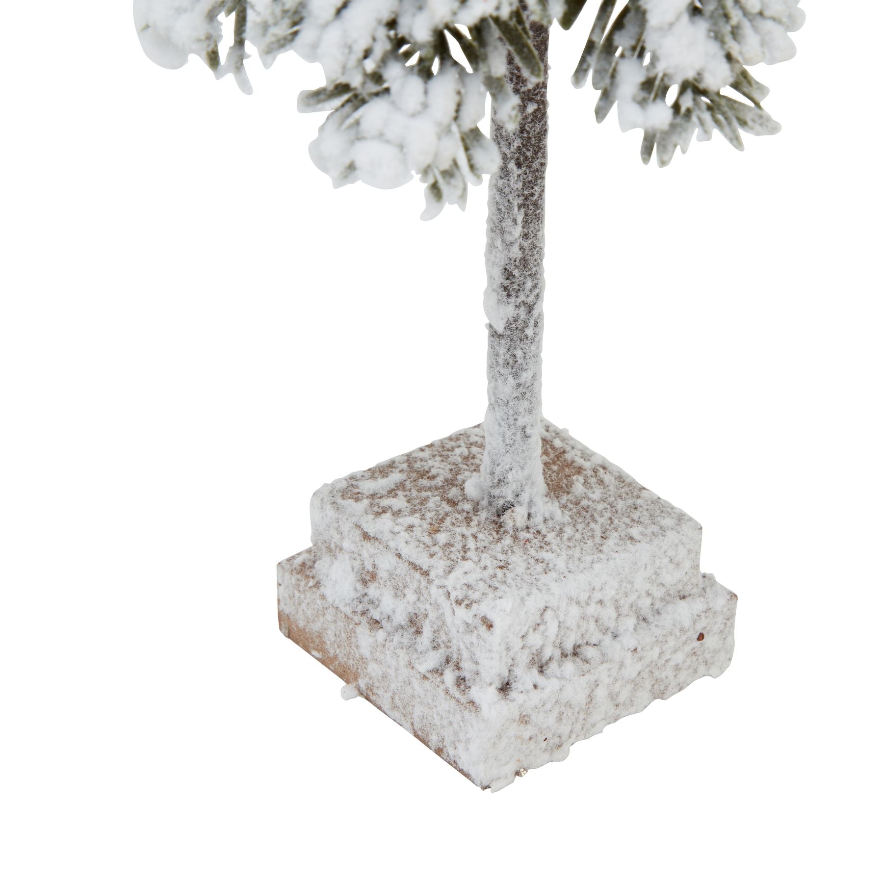 Small Snowy Cedar Tree On Wood Block - Christmas Room Decorations from the Quanta Home collection.