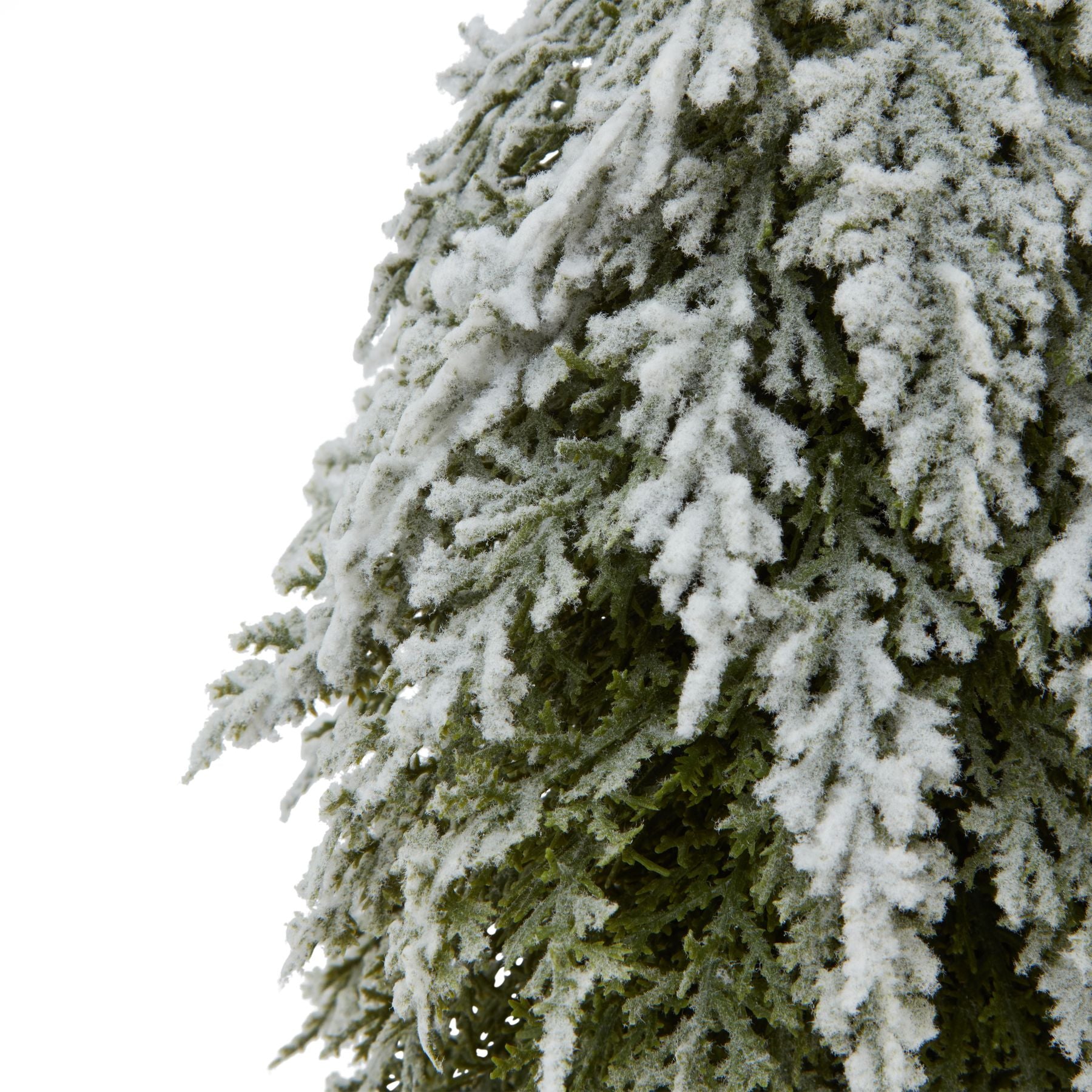 Small Snowy Fir Tree On Tall Wood Log - Christmas Room Decorations from the Quanta Home collection.