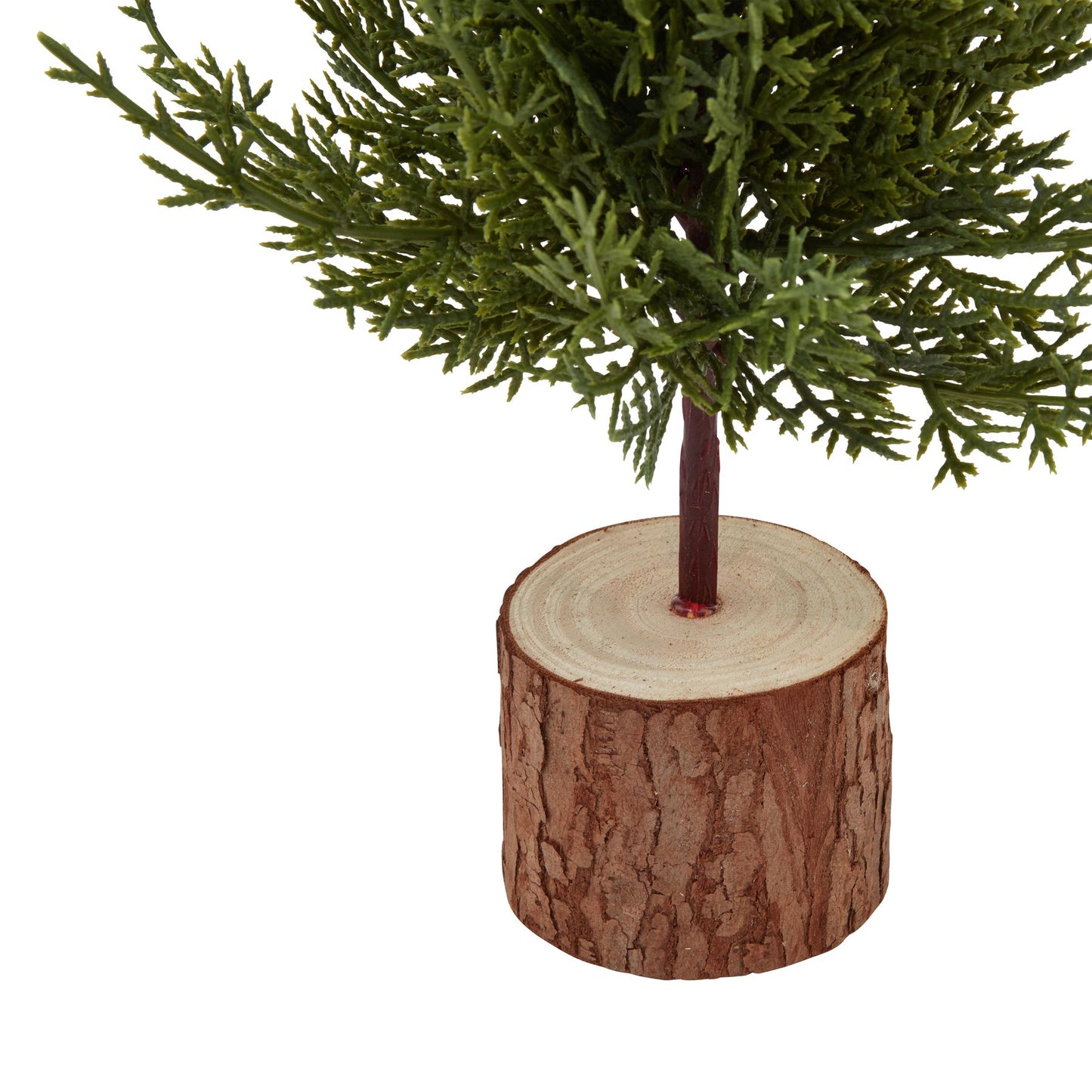 Small Green Fir Tree In Wood Log - Christmas Room Decorations from the Quanta Home collection.
