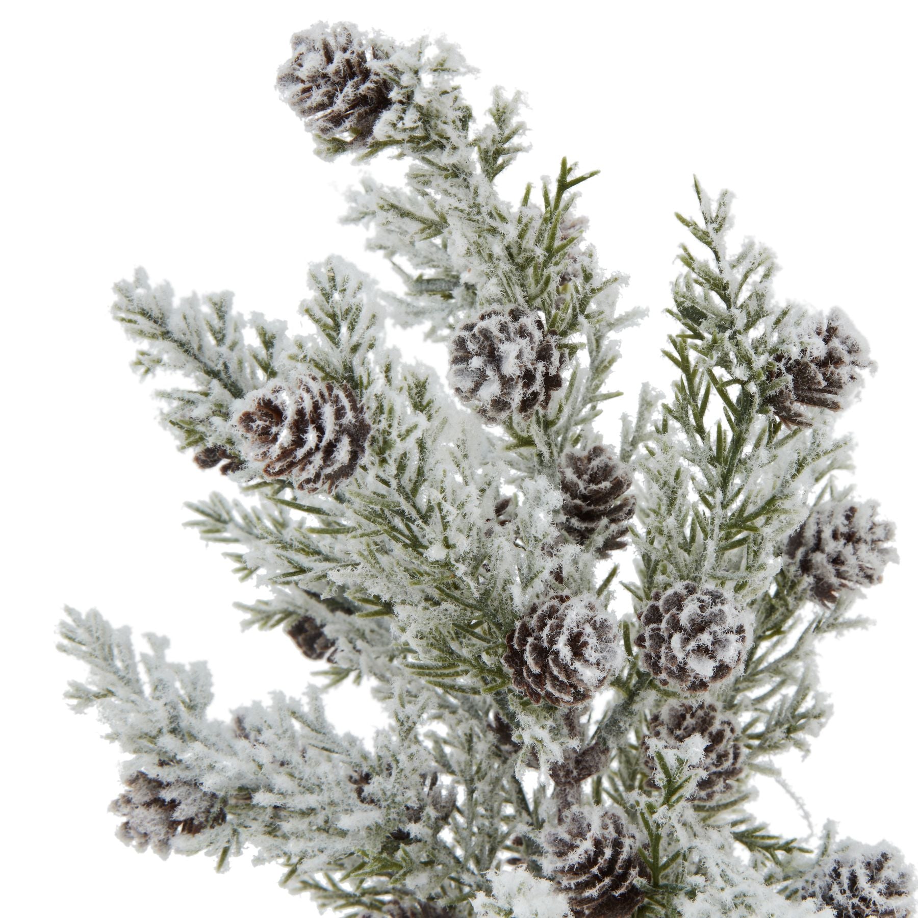 Small Snowy Fir Tree With Pinecones In Wood Log - Christmas Room Decorations from the Quanta Home collection.