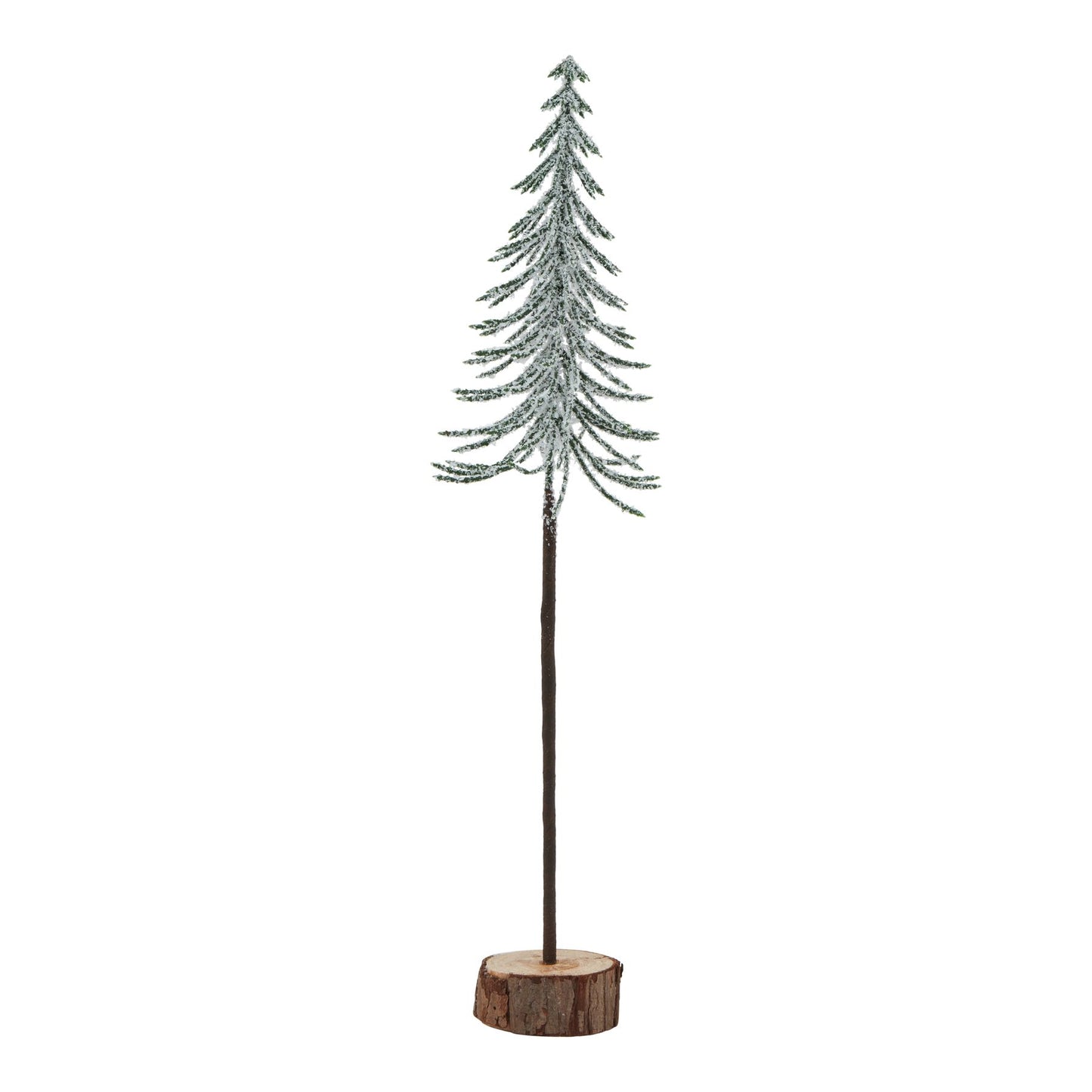 Large Snowy Spindle Tree In Wood Log - Christmas Room Decorations from the Quanta Home collection.
